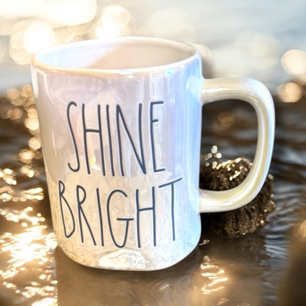 Graduation Present Idea RAE DUNN “SHINE BRIGHT” MUG Shimmering Iridescent Finish - Picture 14 of 17